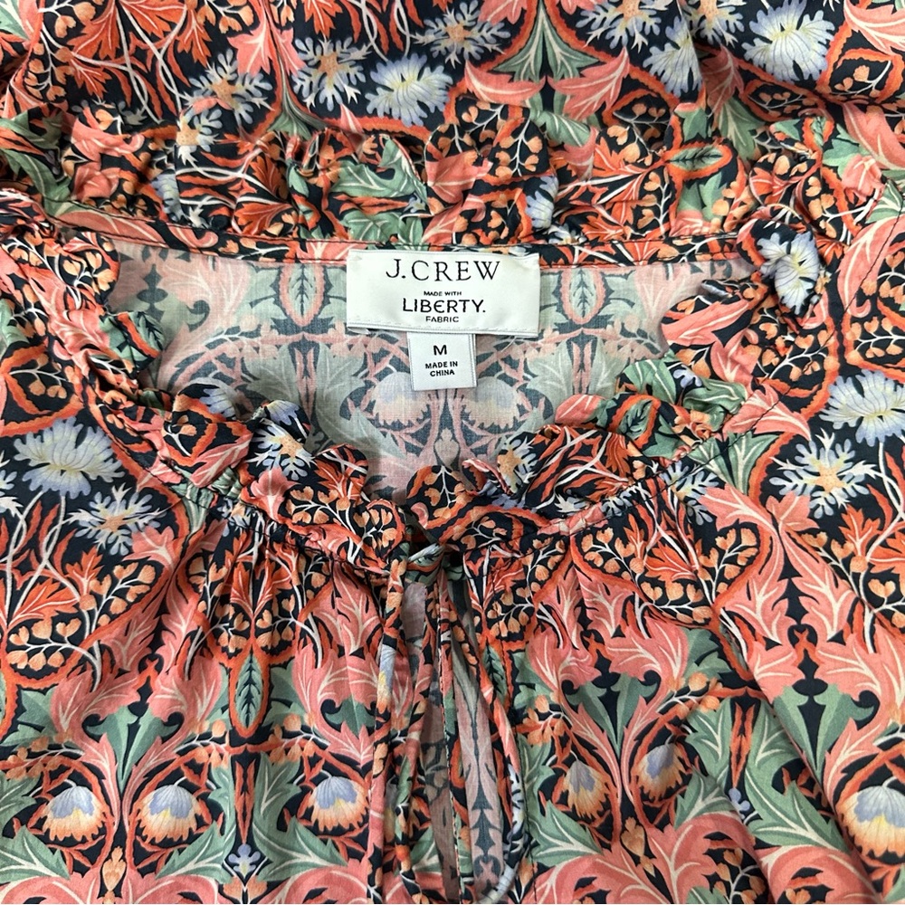 J. Crew Pink Floral Printed Peasant Blouse - Picture 10 of 16